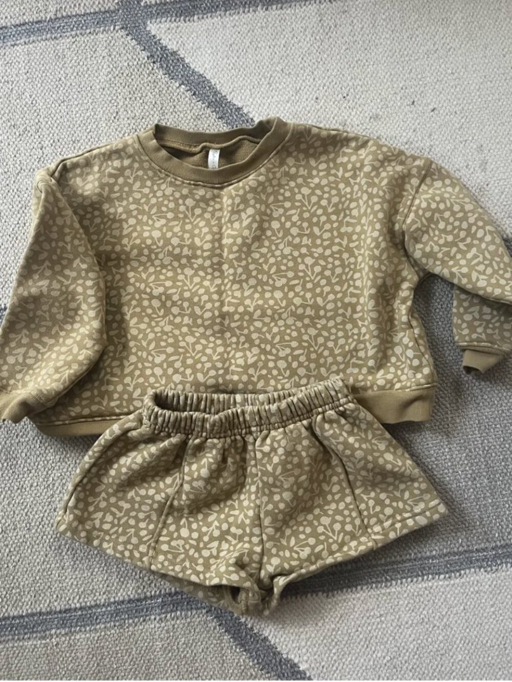 Rylee + Cru floral terry cloth sweatshirt and shorts 4T